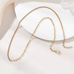 304 Stainless Steel Twisted Chain Paperclip Chain Necklaces&nbsp;NJEW-JN05781-02