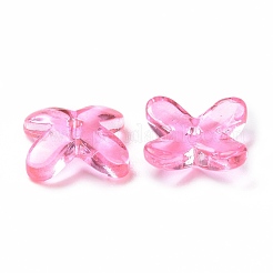 ガラスビーズ  ジュエリー作りのための  花  パールピンク  9.5x9.5x3.5mm  穴：1mm&nbsp;GLAA-G079-01D