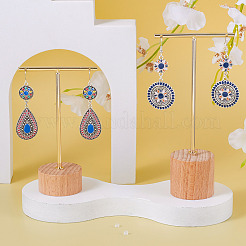 2Pairs 2 Styles Flower & Teardrop Alloy Long Dnagle Earrings&nbsp;EJEW-TA0001-39