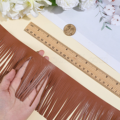 2mのPUレザースエードフリンジトリム  革の縫製タッセルフリンジ、DIY縫製ドレス工芸スカート装飾用  キャメル  100x0.5mm&nbsp;DIY-CL0002-36B