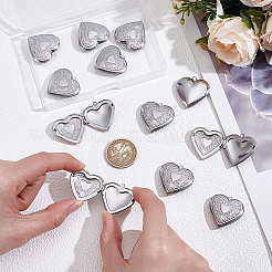 12Pcs 316 Stainless Steel Locket Pendants&nbsp;STAS-PH0007-26