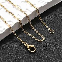 304ステンレススチールアズキチェーンネックレス  カニカン付き  ゴールドカラー  17.7インチ（45cm）  1.5mm&nbsp;X-NJEW-F226-04G-04