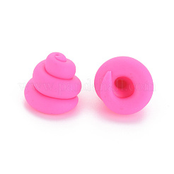 手作り樹脂粘土ビーズ  片穴  渦巻き型  ショッキングピンク  11~13x12.5~13.5mm  穴：3mm&nbsp;CLAY-N006-103A