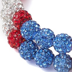 8mm Round Polymer Clay Rhinestone Wrap Bracelets&nbsp;BJEW-JB10480