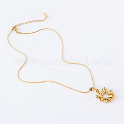 3Pcs Korean Style Stainless Steel Irregular Flower Pendant Necklaces for Office Casual Wear&nbsp;JJ9305