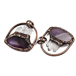 Natural Amethyst and Quartz Crystal Pendants&nbsp;G-Z101-04R