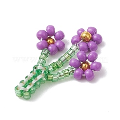 7Pcs 7 Colors Glass Seed Bead Pendants&nbsp;PALLOY-MZ01236