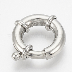 変色しにくい304ステンレススチール製スプリングリング留め具  リング  ステンレス鋼色  22x19x6mm  内径：10mm&nbsp;STAS-T033-04