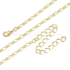 2.5mm真鍮フィガロチェーンネックレス（女性用）  長持ちメッキ  ゴールドカラー  16.14インチ（41cm）&nbsp;KK-CBA4FD4-11G