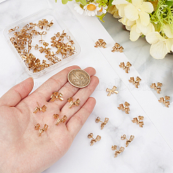 25 Pairs 304 Stainless Steel Bowknot Stud Earring Findings&nbsp;STAS-ME0003-34G
