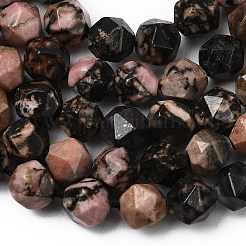 天然石ロードナイトビーズ連売り  スターカットラウンドビーズ  多面カット  5~6x5~6x5~6mm  穴：1~1.2mm  約64~68個/連  14.80''~15.04''（37.6~38.2センチメートル）&nbsp;G-Z119-A19-01