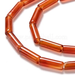 天然石カーネリアンビーズ連売り  染め＆加熱  コラム  レッド  11.5~14.5x4~4.5mm  穴：1.4mm  約29個/連  15.39インチ（39.1~41cm）&nbsp;G-F247-40