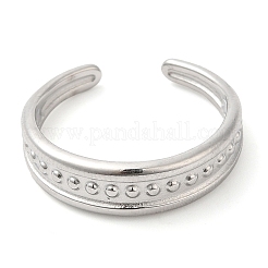 変色しない304ステンレススチール製スポットオープンカフリング（女性用）  ステンレス鋼色  usサイズ8 1/2(18.5mm)&nbsp;RJEW-I098-33P