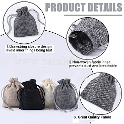 24Pcs 4 Colors Burlap Packing Pouches Drawstring Bags&nbsp;ABAG-BBC0001-08