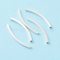 925純銀製のチューブビーズ  カーブチューブ  正方形  銀  30x2x2mm  穴：1.2mm  約17個/10g&nbsp;STER-D035-14S