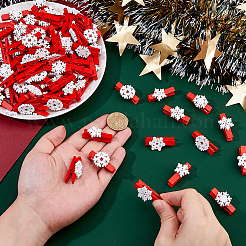125Pcs 5 Styles Wooden Snowflake Clothespins Craft Clips&nbsp;FIND-FH0016-80