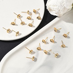 シェグレース 真鍮製スタッドピアス金具  フラットラウンド  片穴パーツ用  カドミウムフリー＆ニッケルフリー＆鉛フリー  長持ちメッキ  18KGP本金メッキ  10x8mm  穴：1.2mm  ピン：0.9mm&nbsp;XGR0028G-41G