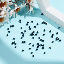 2連売り天然ブラックトルマリンビーズ連売り  多面カット  ラウンド  2.7~3.5mm  穴：0.7mm  約125個/連  38cm&nbsp;G-HY0001-69