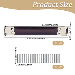 鉄製ハンドバッグ内部フレックスフレーム20個  ネジ付き  プラチナ  100.5x17.5x3.5mm&nbsp;DIY-CY0002-69