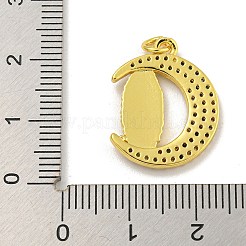 Virgin Mary Theme Rack Plating Brass Micro Pave Cubic Zirconia Pendants&nbsp;KK-C074-70G-01