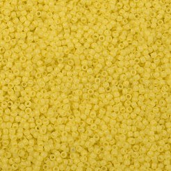 トーホー 11/0ラウンドビーズ  日本製シードビーズ  （902f）カナリアイエローパールマット  2.2mm  穴：0.8mm  約1110PCS /ボトル  10 G /ボトル&nbsp;SEED-JPTR11-0902F
