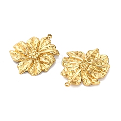304ステンレスペンダント  花  イオンプレーティング（ip）  18KGP本金メッキ  38x31x3.5mm  穴：2.5mm&nbsp;STAS-C152-09G