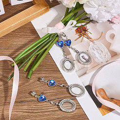 6Pcs Alloy Oval Locket Pendants&nbsp;PALLOY-MA00005