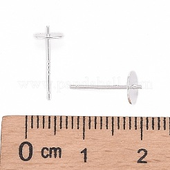 925スターリングシルバースタンドピアスパーツ  スタンプ925個付きイヤリングポスト  銀  13mm  トレイ：6mm  ピン：0.7mmと0.8mm&nbsp;STER-K167-044A-S