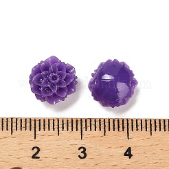 合成サンゴ3Dフラワーローズビーズ  染め  インディゴ  10x5mm  穴：1.5mm&nbsp;CORA-L046-A04