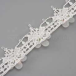 Nonelastic Flower Lace Trim&nbsp;OCOR-WH0075-10