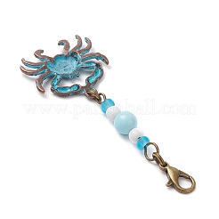 Ocean Theme Alloy Charm & Glass Beads Pendant Decorations&nbsp;HJEW-JM03158-07