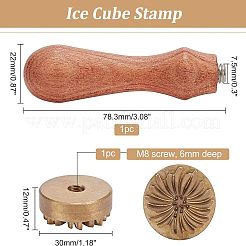 真鍮スタンプヘッド1個  1個の洋ナシの木のハンドルと1個の長方形のベルベットのポーチ  ワックスシーリングスタンプ用  花火の模様  スタンプヘッド：30x12mm&nbsp;DIY-OC0008-35A