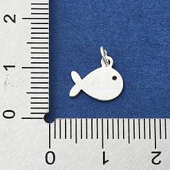 925スターリングシルバーチャーム  魚  丸カン＆スタンプ925個付き  銀  9x11x1mm  穴：2.5mm&nbsp;STER-M119-17S