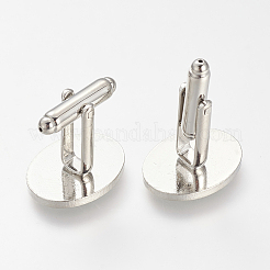 真鍮のカフスボタン  アパレルアクセサリのカフスボタンパーツ  プラチナ  26mm&nbsp;LS-KK-T014-137P