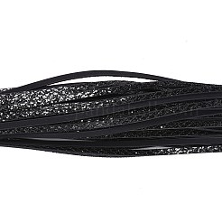 模造レザーコード  pailletteビーズとメタリックコード付き  ブラック  5x2mm  1m/連について&nbsp;LC-R010-15E
