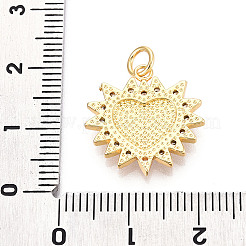Brass Micro Pave Clear Cubic Zirconia Pendants&nbsp;KK-N268-10G