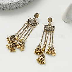 合金製ファンタッセルシャンデリアピアス  アンティーク黄金  95x20mm&nbsp;FS-WG889C6-02