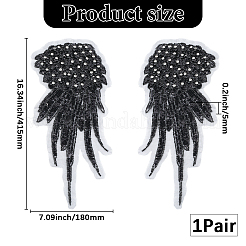 2Pcs 2 Styles Polyester Embroidery Sew on Appliques&nbsp;DIY-CY0001-02B-03
