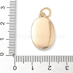 プリントブラスペンダント  楕円形のチャーム  丸カン付き  ゴールドカラー  カニ  23.5x13.5x3mm  穴：4.5mm&nbsp;X-KK-D104-02A-G