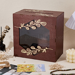 Rustic Wooden Wedding Card Box with Acrylic Window&nbsp;AJEW-WH0709-514