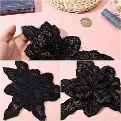 2Pcs Fabric with Tube Beads and Pearl Beads & Sequins Patches&nbsp;DIY-PH0038-13A