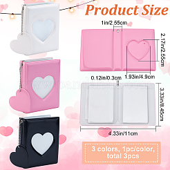 3 Books 3 Colors 32-Pocket 3 Inch PVC Mini Photo Albums&nbsp;AJEW-CP0001-89