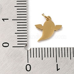 ハロウィン 304 ステンレススチールチャーム  エナメルと丸カン付き  ゴーストチャーム  14KGP本金メッキ  10x9.5x0.9mm  穴：2.8mm&nbsp;STAS-K263-17G