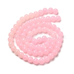 焼き絵用塗料、模造翡翠ガラス、丸ビーズの連  ピンク  10mm  穴：1.5mm  約82個/連  30.71''（78センチメートル）&nbsp;DGLA-XCP0001-26