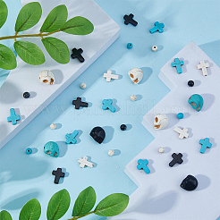 180Pcs 9 Styles Synthetic Turquoise Dyed Beads&nbsp;G-FI0001-21