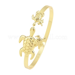 Marine Organism Brass Cuff Bangles for Women&nbsp;BJEW-D368-03L-G