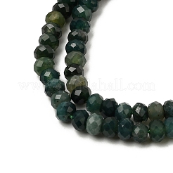 天然石瑪瑙ビーズ連売り  多面カット  ロンデル  4~4.5x3mm  穴：1mm  約150個/連  15.1インチ〜15.3インチ（38.5~39cm）&nbsp;G-K255-26B-01