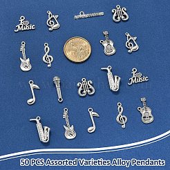 50Pcs 10 Styles Tibetan Style Alloy Pendants&nbsp;FIND-YW0007-17