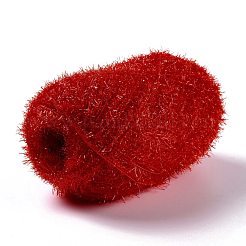 ポリエステルかぎ針編みの糸  きらめくスクラブ糸  布巾用  編み物を飾る工芸品  ファイヤーブリック  10~13x0.5mm  218.72ヤード（200m）/ロール&nbsp;OCOR-G009-01R