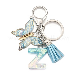 26Pcs Transparent Epoxy Resin & Transparent Acrylic & Faux Suede Tassel Keychain&nbsp;KEYC-JKC01202-26